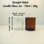 70ml Amber Glass Candle Jar – Small brown candle container for DIY candle projects