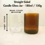 180ml Amber Glass Candle Jar – Small brown candle container for DIY candle projects