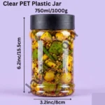 750ml clear plastic/glass jar ideal for achar, honey, and kitchen storage