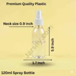 120ml plastic spray bottle with long tube and white nozzle, empty bottle for cleaning liquid and sanitizer