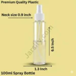 100ml clear plastic spray bottle with white cap, empty bottle for sanitizer, perfume and liquid storage