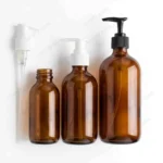 Amber Glass Lotion Pump Bottle for cosmetics, skincare, shampoo, lotion and liquid products